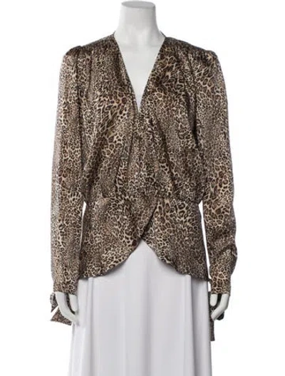 Pre-owned Ronny Kobo Animal Print Jacket In Brown