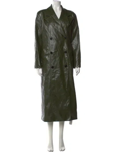 Pre-owned Ronny Kobo Animal Print Long Dress In Green
