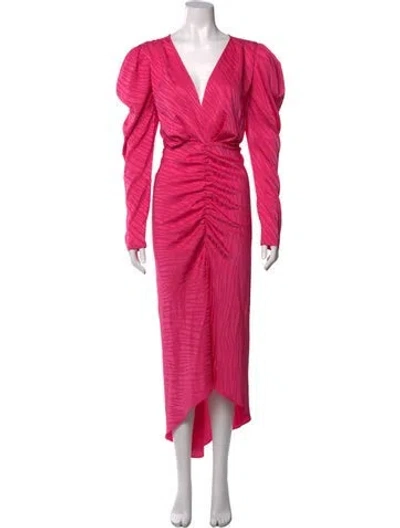 Pre-owned Ronny Kobo Animal Print Midi Length Dress In Pink