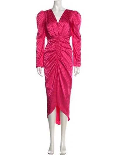Pre-owned Ronny Kobo Animal Print Midi Length Dress In Pink
