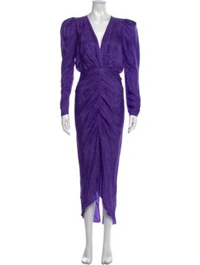 Pre-owned Ronny Kobo Animal Print Midi Length Dress In Purple