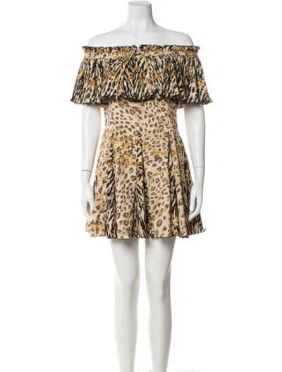 Pre-owned Ronny Kobo Animal Print Mini Dress In Multi