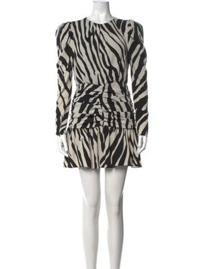 Pre-owned Ronny Kobo Animal Print Mini Dress In Neutrals