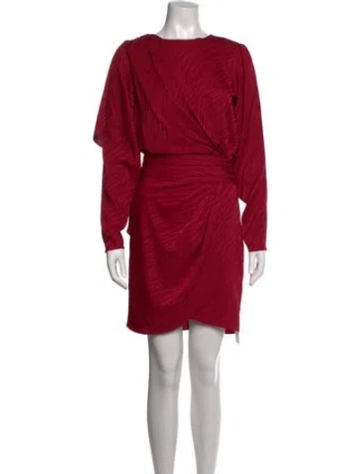Pre-owned Ronny Kobo Animal Print Mini Dress In Red