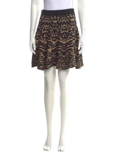 Pre-owned Ronny Kobo Animal Print Mini Skirt In Multi