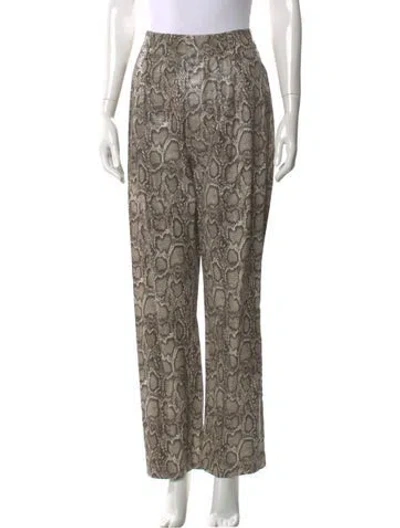 Pre-owned Ronny Kobo Animal Print Straight Leg Pants In Multi