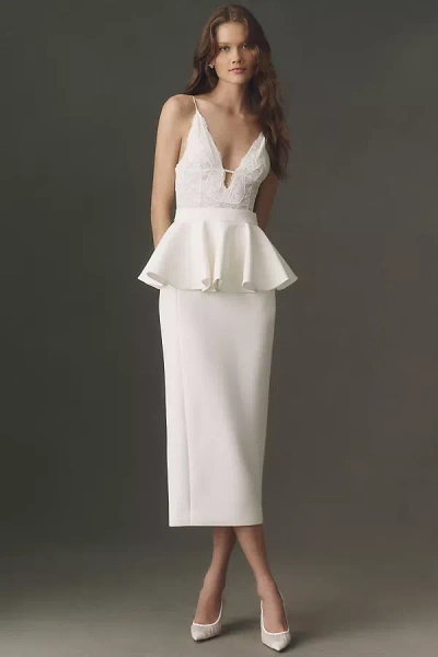 Ronny Kobo Annagrace Peplum Dress In White
