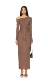 Ronny Kobo Annamaria Dress In Coco Ecru Stripe In Brown