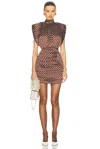 Ronny Kobo Nova Bodysuit In Brown & Ecru