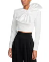Ronny Kobo Arlet Oversized Bow Top In Ivory