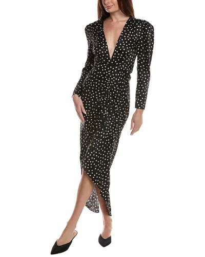 Ronny Kobo Astrid Silk-blend Maxi Dress In Black