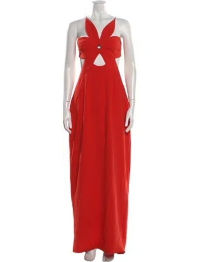Pre-owned Ronny Kobo Asymmetrical Long Dress In Red