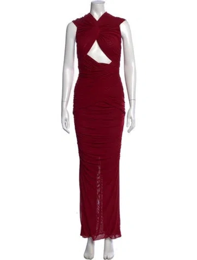 Pre-owned Ronny Kobo Asymmetrical Long Dress In Red