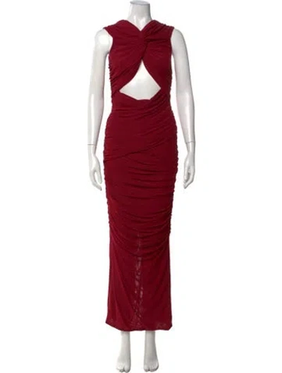 Pre-owned Ronny Kobo Asymmetrical Long Dress In Red