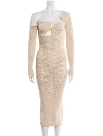 Pre-owned Ronny Kobo Asymmetrical Midi Length Dress W/ Tags In Neutral