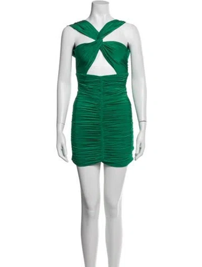 Pre-owned Ronny Kobo Asymmetrical Mini Dress In Green