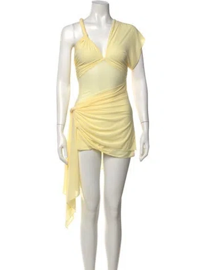 Pre-owned Ronny Kobo Asymmetrical Mini Dress In Neutral