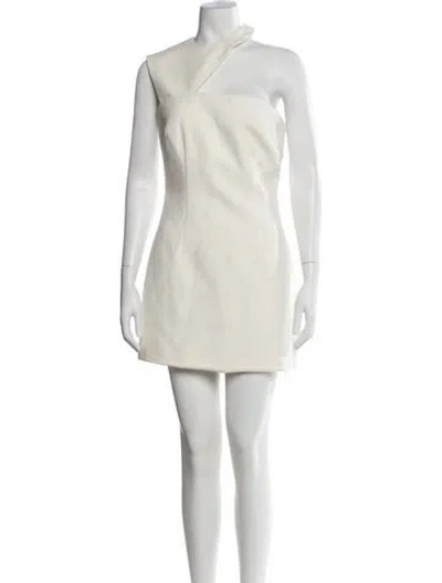 Pre-owned Ronny Kobo Asymmetrical Mini Dress In Neutrals