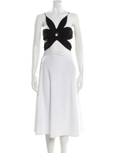 Pre-owned Ronny Kobo Asymmetrical Sleeveless Crop Top In Black