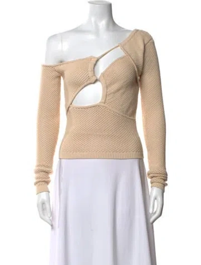 Pre-owned Ronny Kobo Asymmetrical Sweater In Neutrals