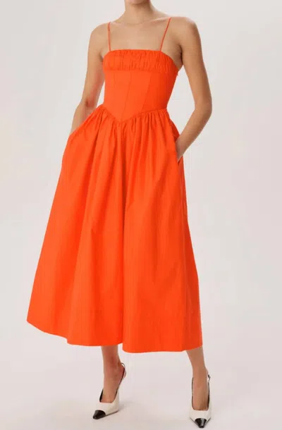 Ronny Kobo Barrett Drop Waist Dress In Red In Orange