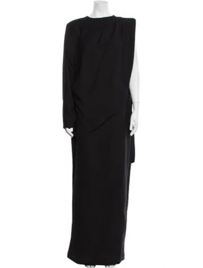 Pre-owned Ronny Kobo Bateau Neckline Long Dress In Black
