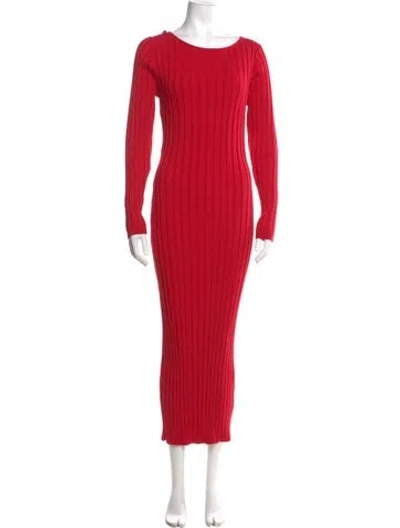 Pre-owned Ronny Kobo Bateau Neckline Long Dress W/ Tags In Red