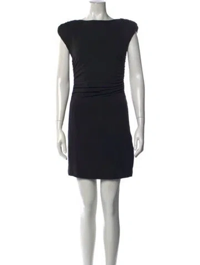 Pre-owned Ronny Kobo Bateau Neckline Mini Dress In Black