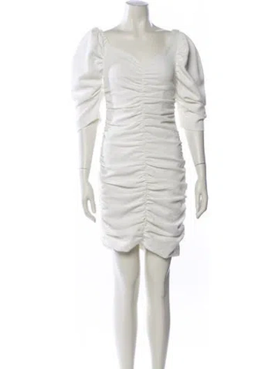 Pre-owned Ronny Kobo Bateau Neckline Mini Dress In Neutral