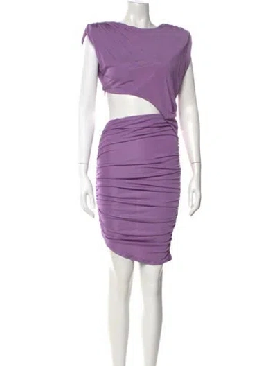 Pre-owned Ronny Kobo Bateau Neckline Mini Dress In Purple