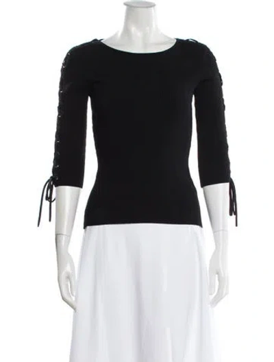Pre-owned Ronny Kobo Bateau Neckline Sweater In Black