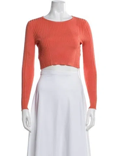 Pre-owned Ronny Kobo Bateau Neckline Sweater In Orange