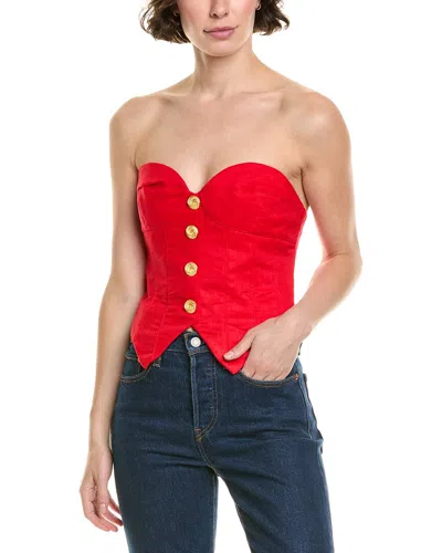 Ronny Kobo Benny Linen Top In Red