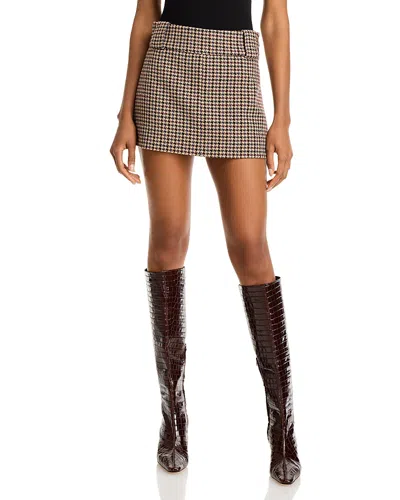 Ronny Kobo Bernice Tweed Mini Skirt In Oxblood Multi