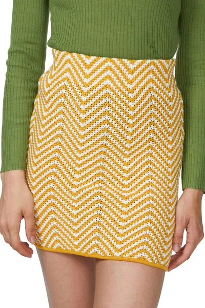 Ronny Kobo Biance Knit Skirt In Canary Multi In Yellow
