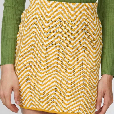 Ronny Kobo Biance Knit Skirt In Canary Multi In Yellow