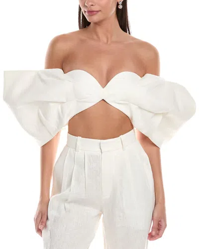 Ronny Kobo Birdy Linen Top In White