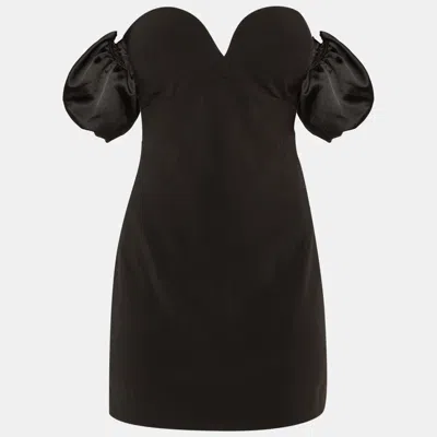 Ronny Kobo Black Crepe Andrea Off-the-shoulder Mini Dress