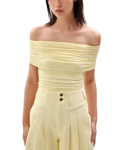 Ronny Kobo Blanchet Off The Shoulder Top In Yellow