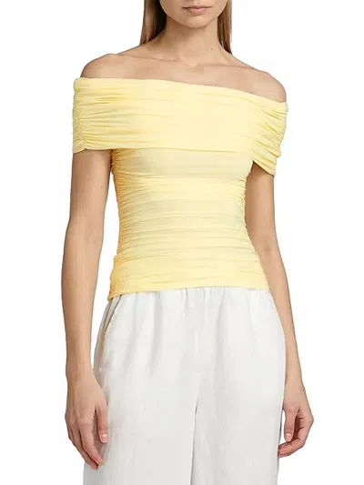 Ronny Kobo Blanchet Top In Yellow