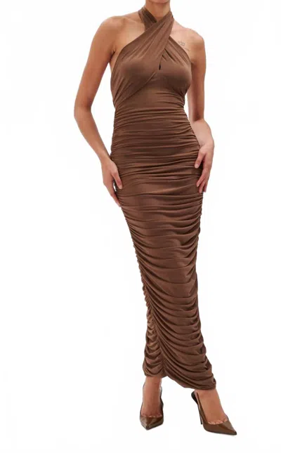 Ronny Kobo Bobbie Dress In Brown