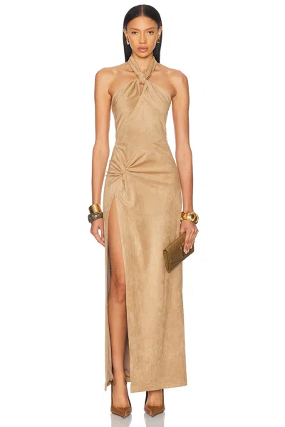Ronny Kobo Brigita Dress In Tan In Brown