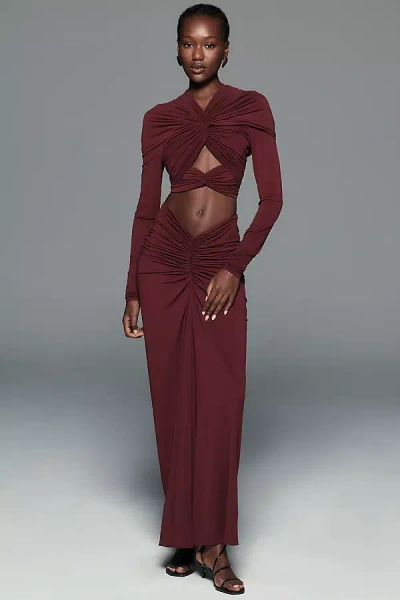 Ronny Kobo Brogan Maxi Skirt In Brown