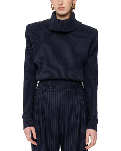 Ronny Kobo Camilla Knit Wool & Cashmere-blend Top In Blue