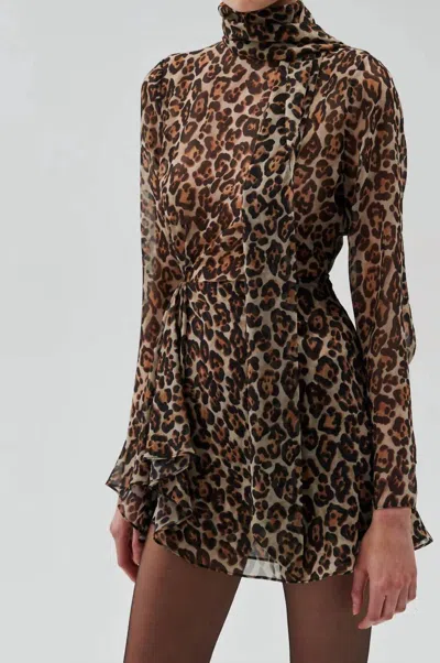 Ronny Kobo Carlotta Dress In Leopard In Multi