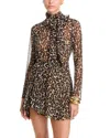 Ronny Kobo Carlotta Leopard Print Mini Dress In Leopard