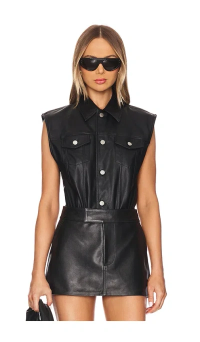 Ronny Kobo Carlyle Bodysuit In Jet Black