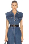Ronny Kobo Carlyle Bodysuit In Light Wash Blue