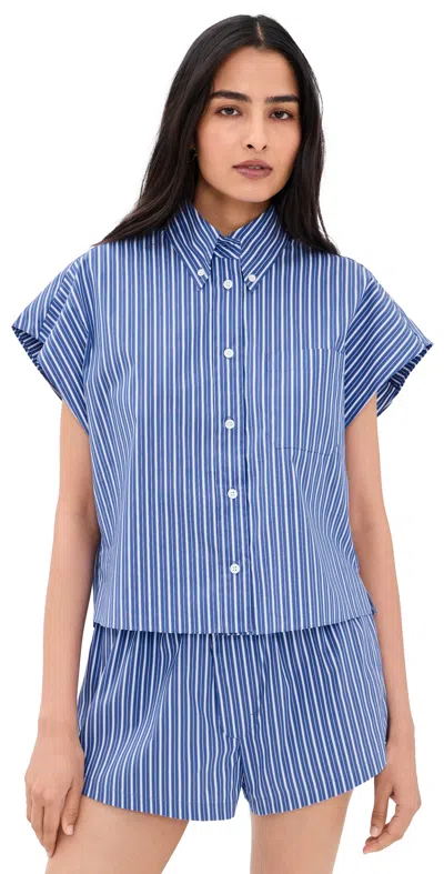 Ronny Kobo Carmena Top Cobalt Stripe In Blue