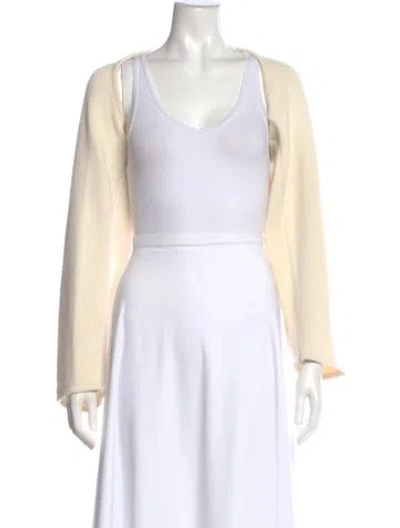 Pre-owned Ronny Kobo Cashmere Open Front Sweater In Neutral
